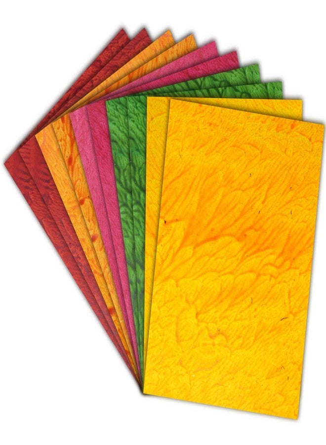 Lakeer A4 Handmade Paper -Tiger Design, 5 Colours X 2 Sheets Each, Pack of 10 Sheets, for Art & Craft, Decoration, Greeting Card, Envelop Making, Etc - Image 1